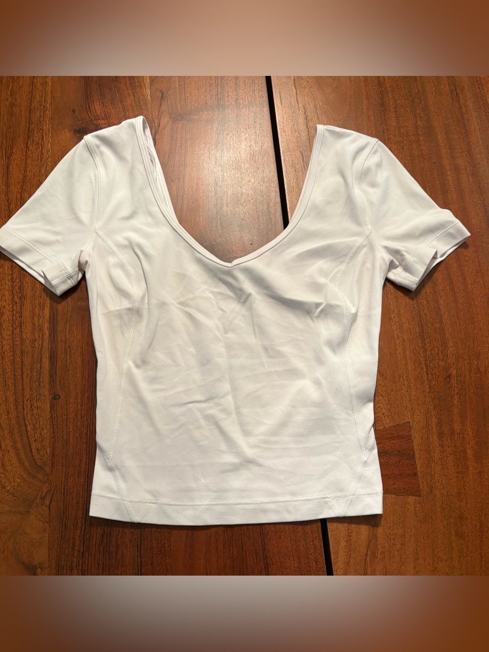 lululemon athletica White Scoop-Neck Short Sleeve Top